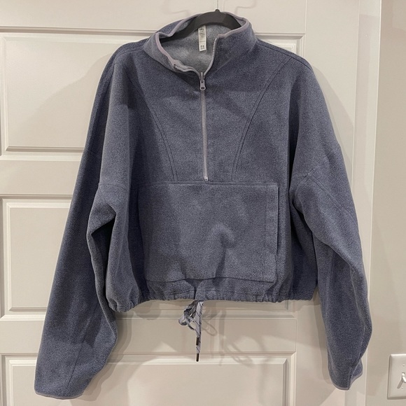 ALO Yoga Tops - Alo Yoga YIN YANG HALF ZIP PULLOVER - BLUE MOON HEATHER size M